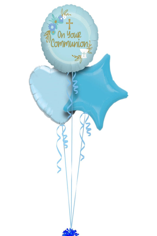 Blue Communion Balloon Bouquet 🎈💙