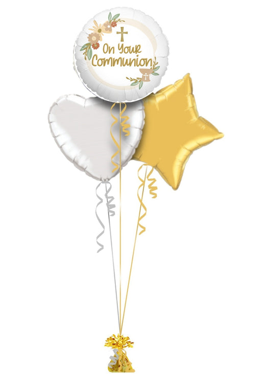 Communion Balloon Bouquet ( White )
