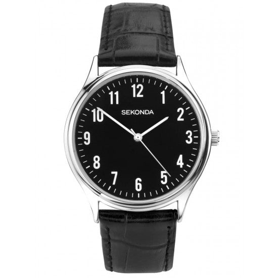 Sekonda Mens Classic Black Strap Watch