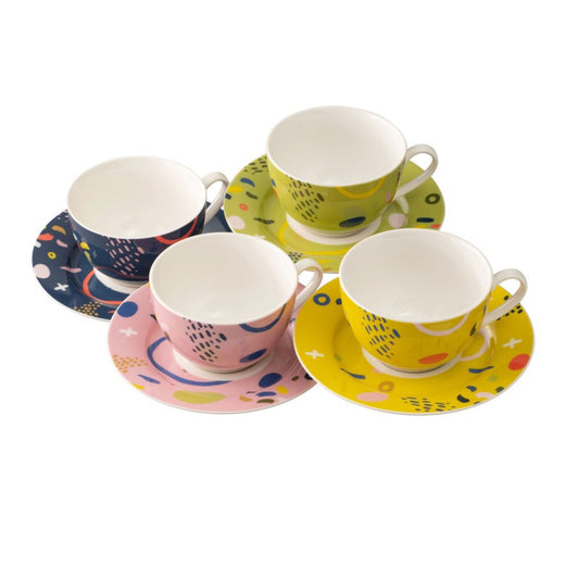 Aynsley VERDANT SET OF 4 TEACUPS & SAUCERS