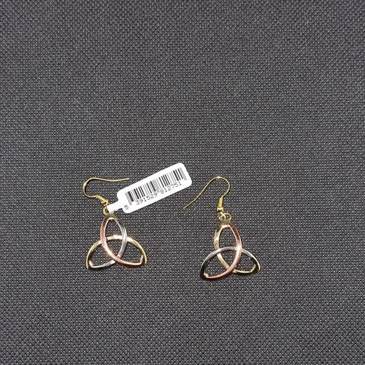 3 Colour Celtic Cross Drop Ear ring - A & M News and Gifts