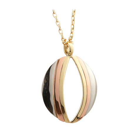 3 Colour Open Round Lined Pendant - A & M News and Gifts