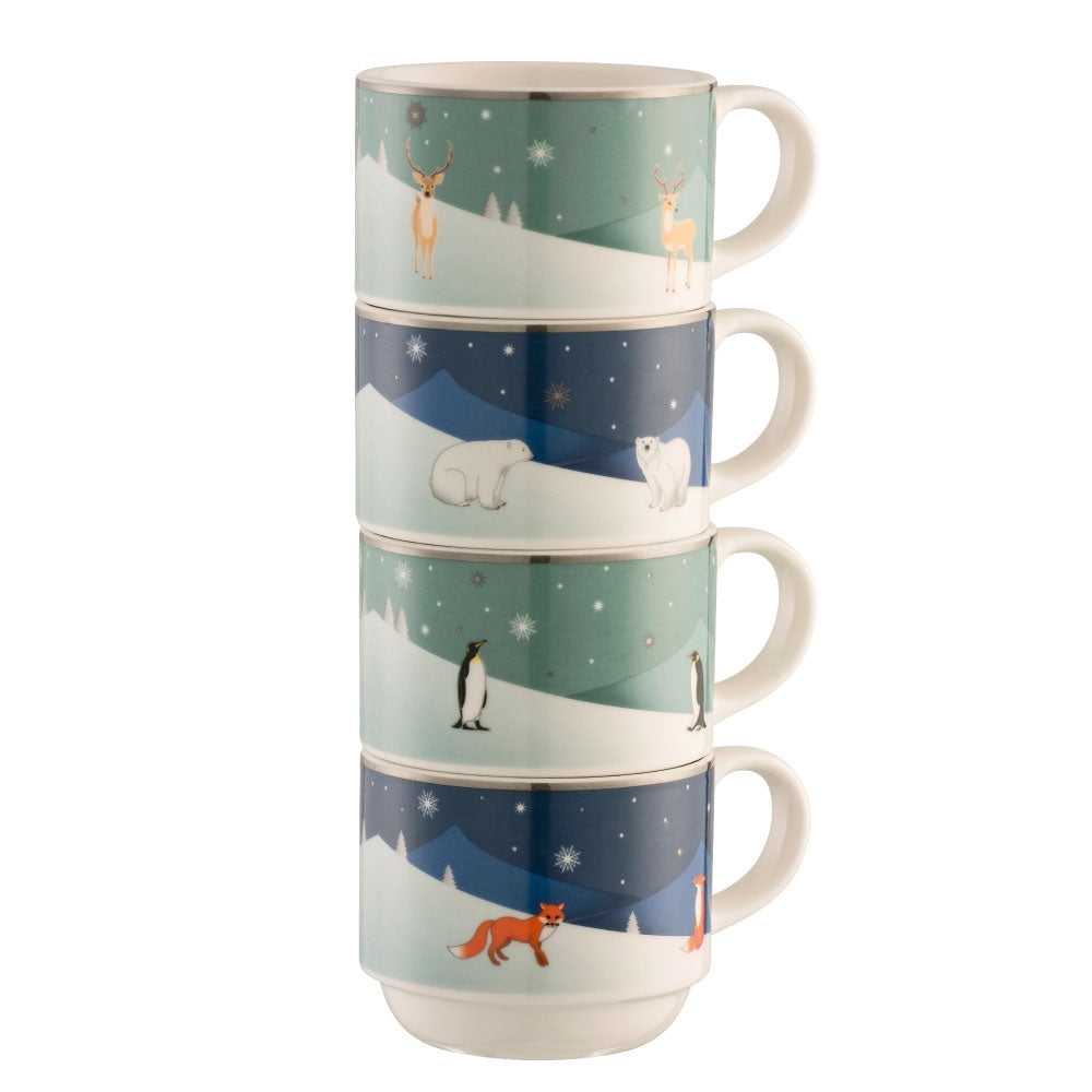 AYNSLEY WINTER ANIMALS STACKING MUGS