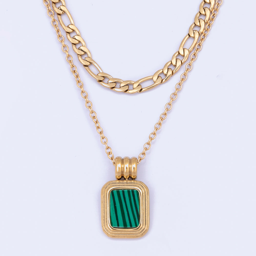 LAYERED GREEN PENDANT