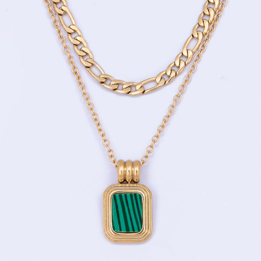 LAYERED GREEN PENDANT