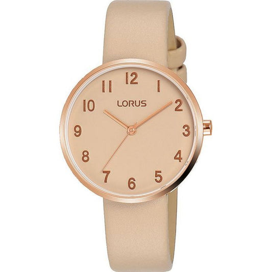 LORUS QUARTZ GENUINE LEATHER BEIGE WATCH