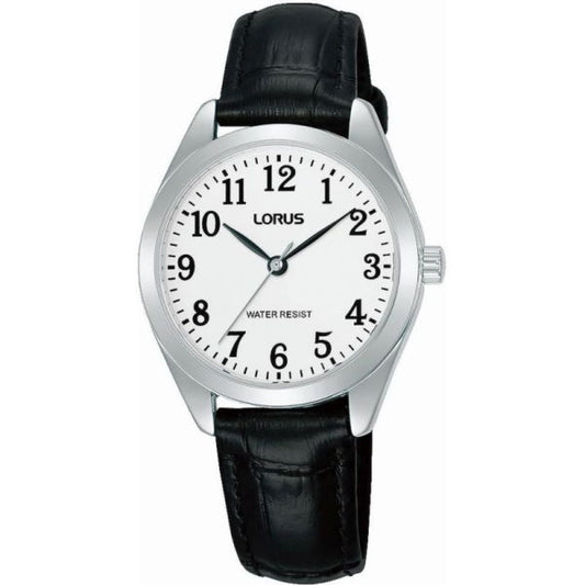 Lorus Ladies Steel Case Black Leather Strap