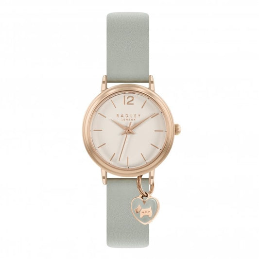 RADLEY Ladies Rose Gold & Grey Leather Strap Watch