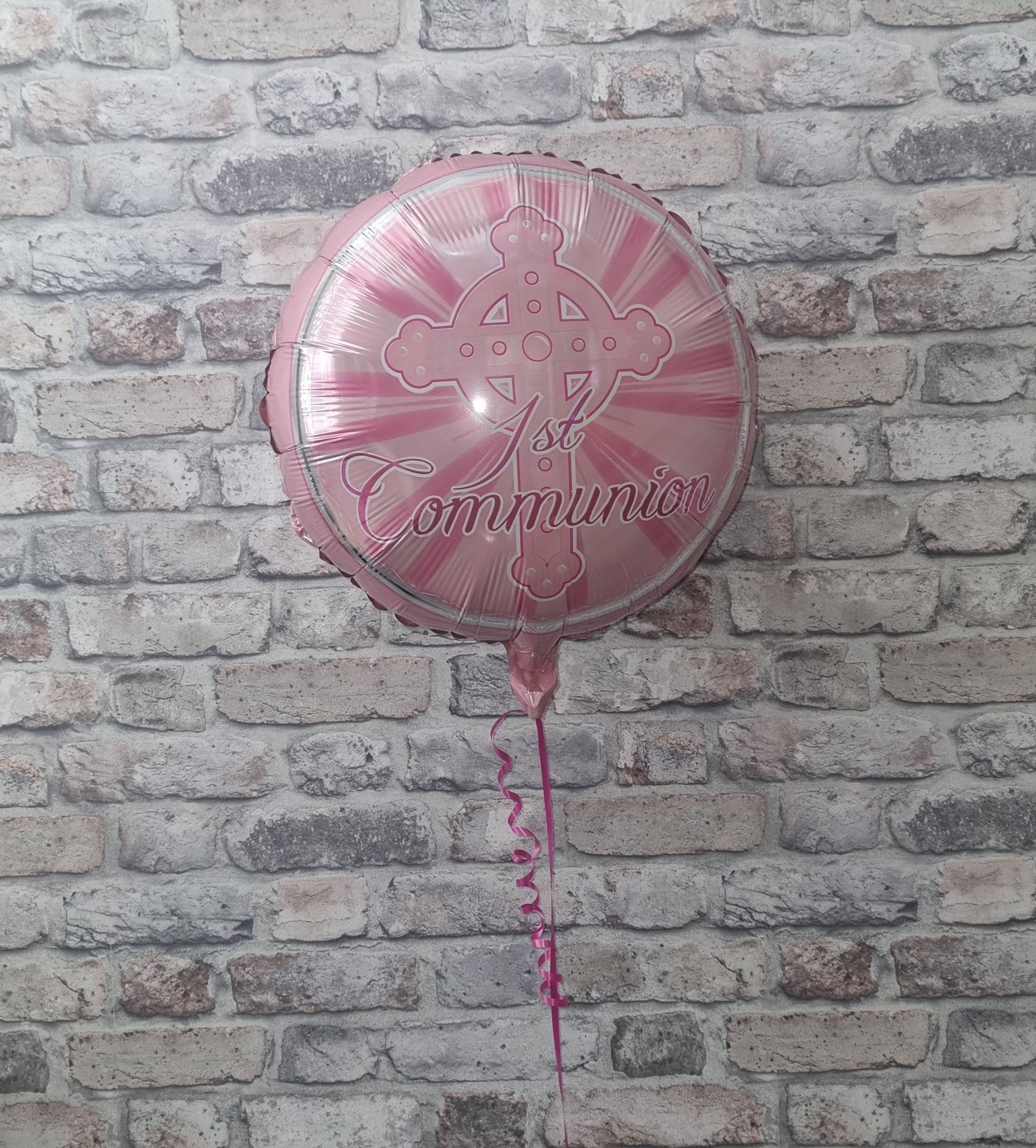 First Communion Pink Foil Balloon - A & M News and Gifts