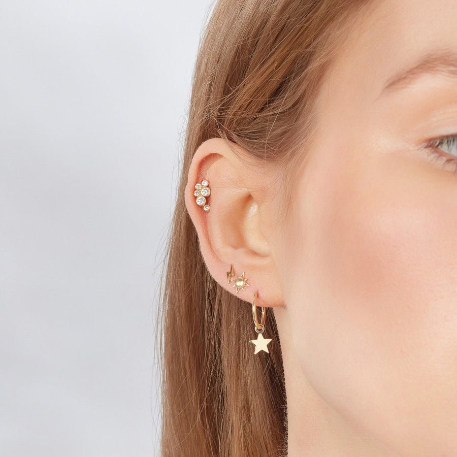 GOLD LIGHTENING BOLT STUD EARRINGS - A & M News and Gifts