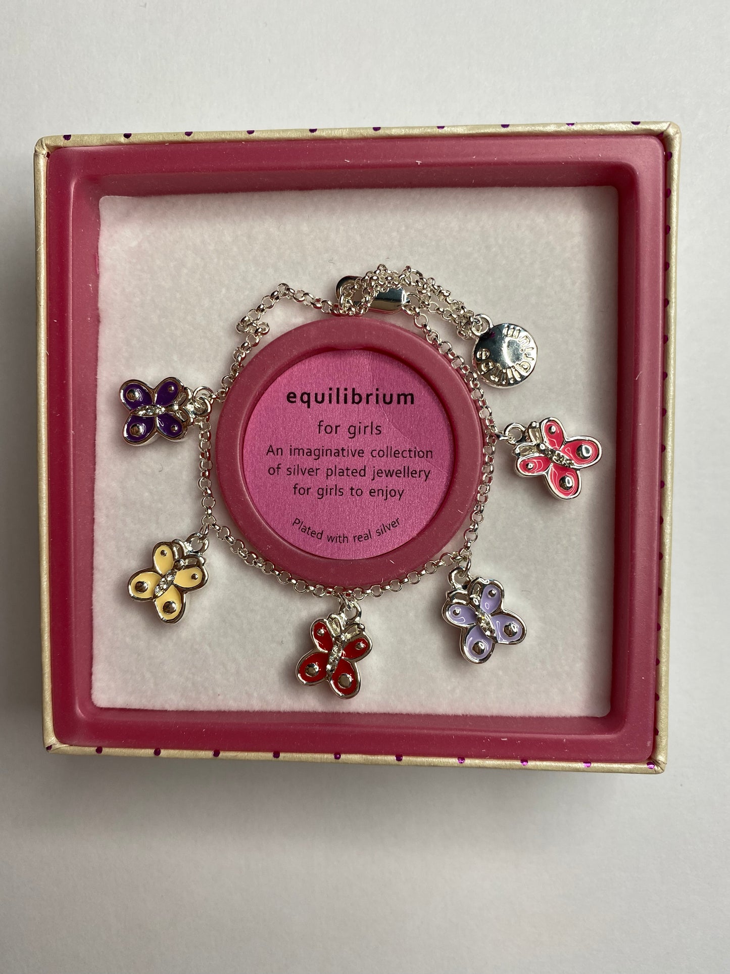 Equilibrium Girls Butterfly Charm Bracelet