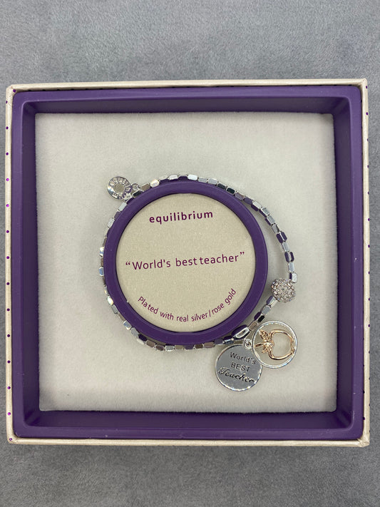 Worlds best teacher bracelet