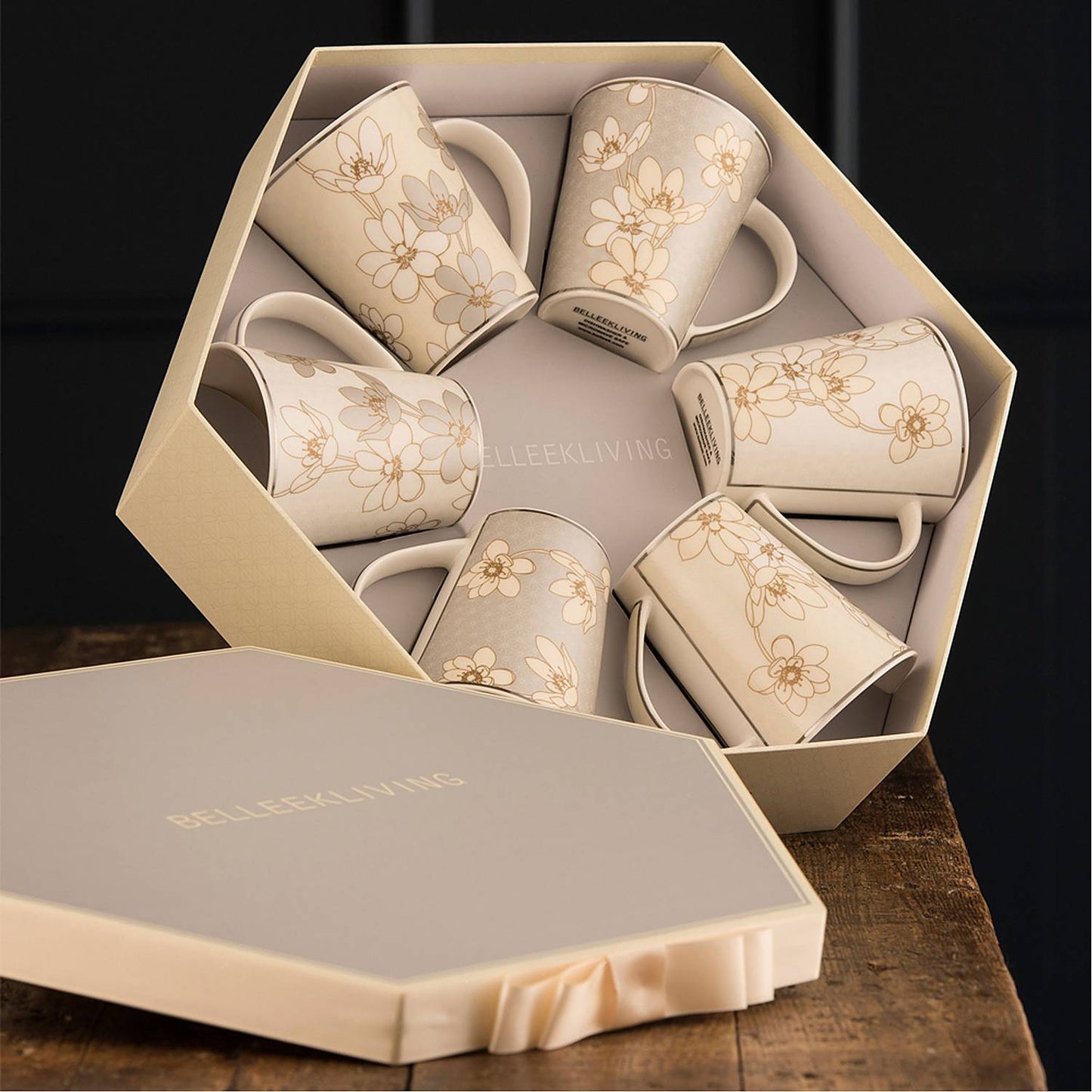 Belleek Bay Flowers Mug Set