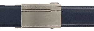 Navy leather belt with gun brushed metal - A & M News and Gifts