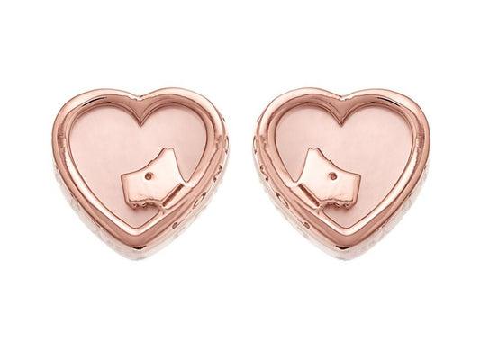 Radley Rose Plated Silver Heart Stud Earrings - A & M News and Gifts