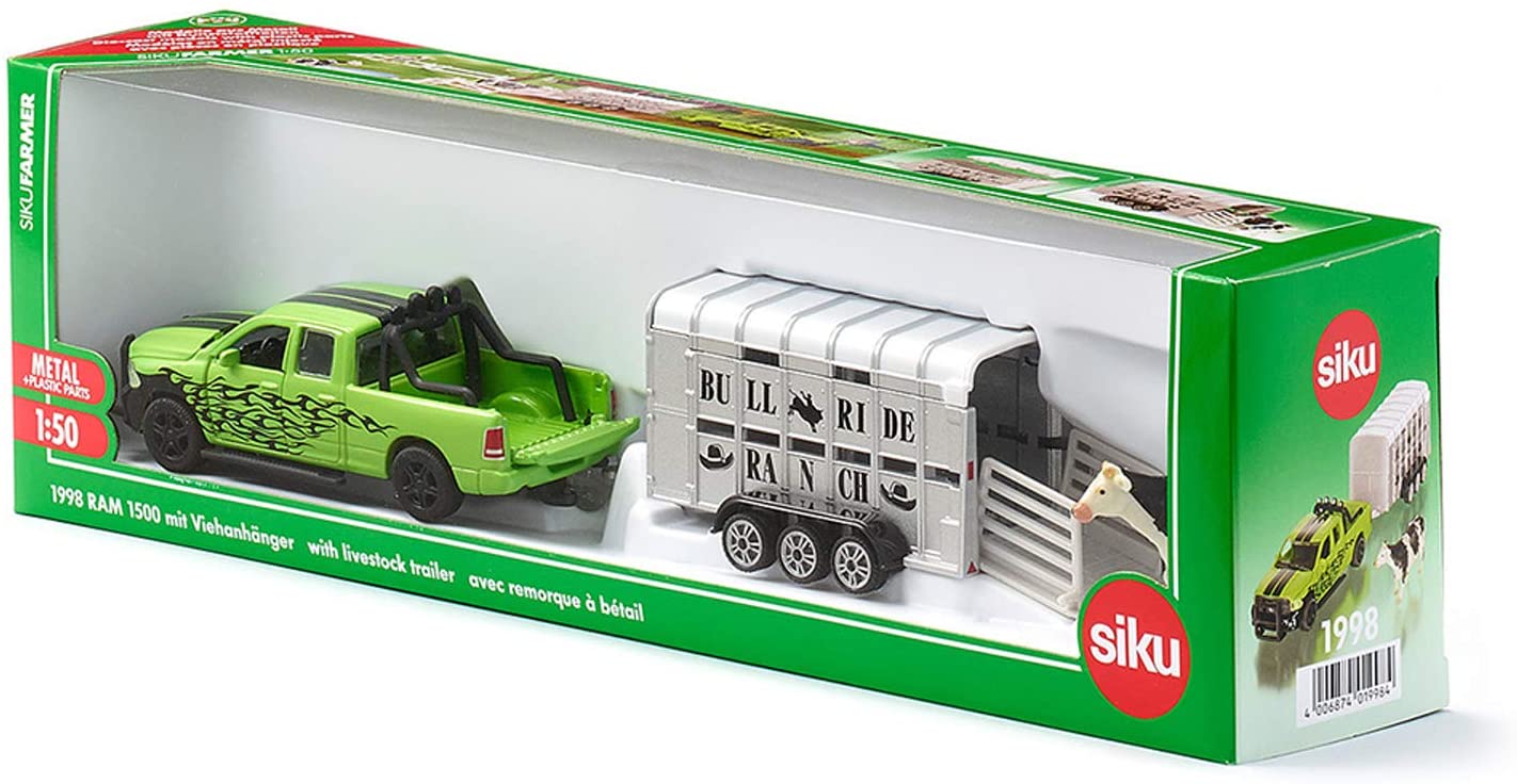 SIKU 1998 Farmer RAM with livrstock Trailer, Multicoloured - A & M News and Gifts