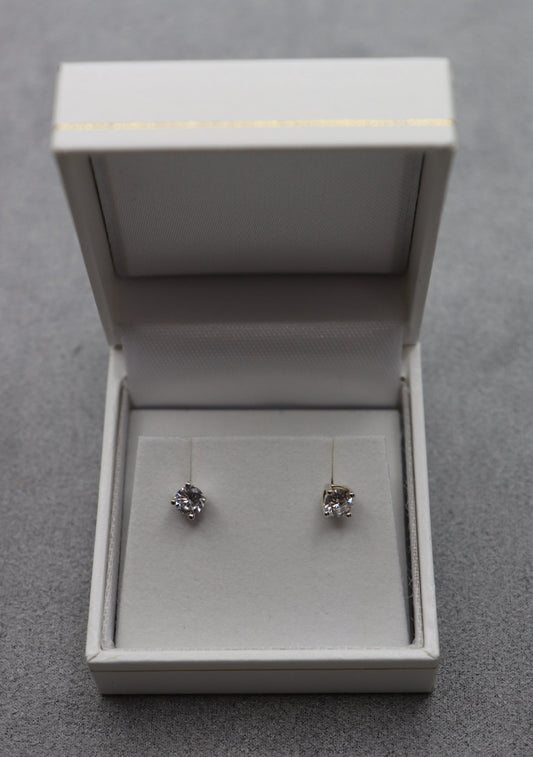 Sterling Silver Cubic Zirconia Stud Earrings - A & M News and Gifts