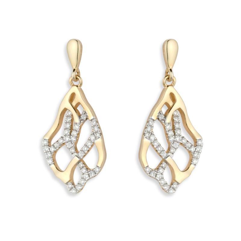 Sterling silver drop earring crystal & yellow weaved drop - A & M News and Gifts