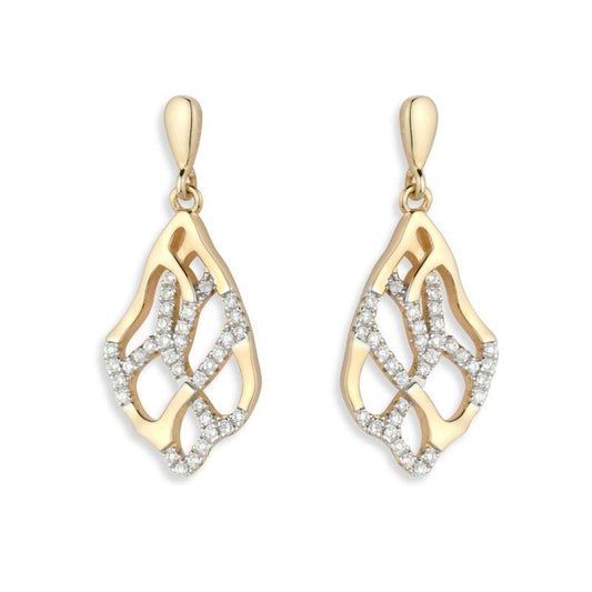 Sterling silver drop earring crystal & yellow weaved drop - A & M News and Gifts