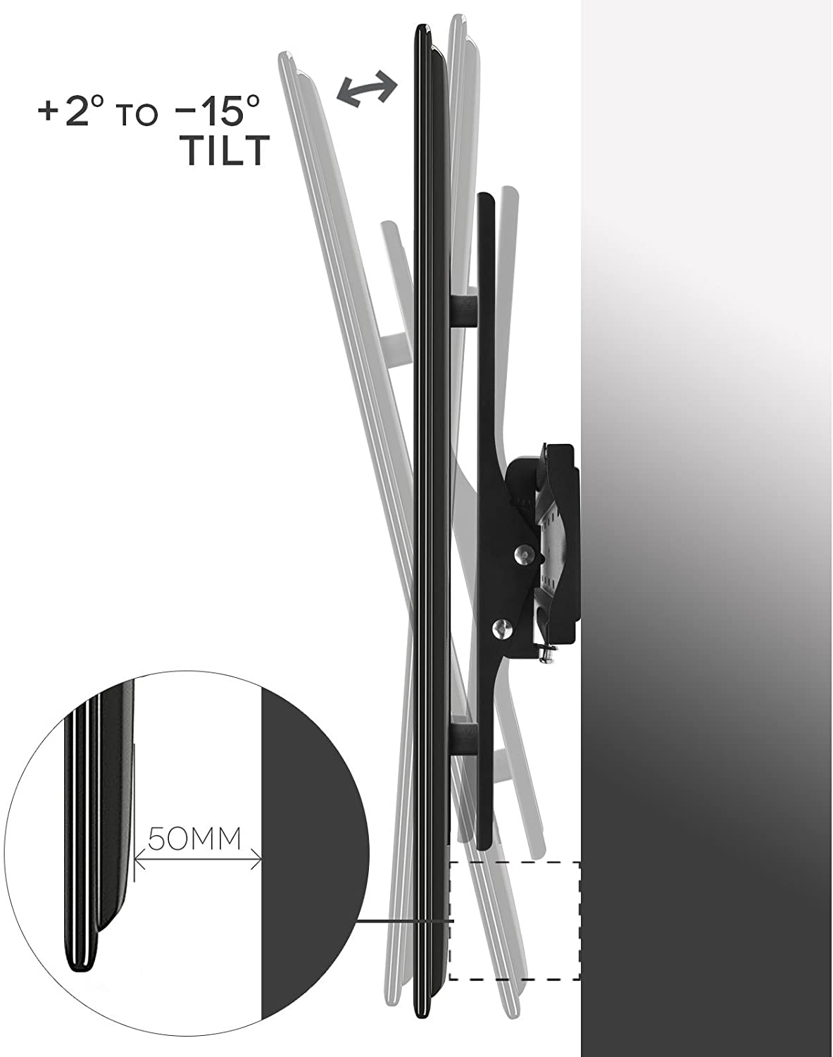 Yousave Accessories Slim Compact TV Wall Bracket for 26” to 55” LED, LCD and Plasma Flat Screen Televisions - A & M News and Gifts