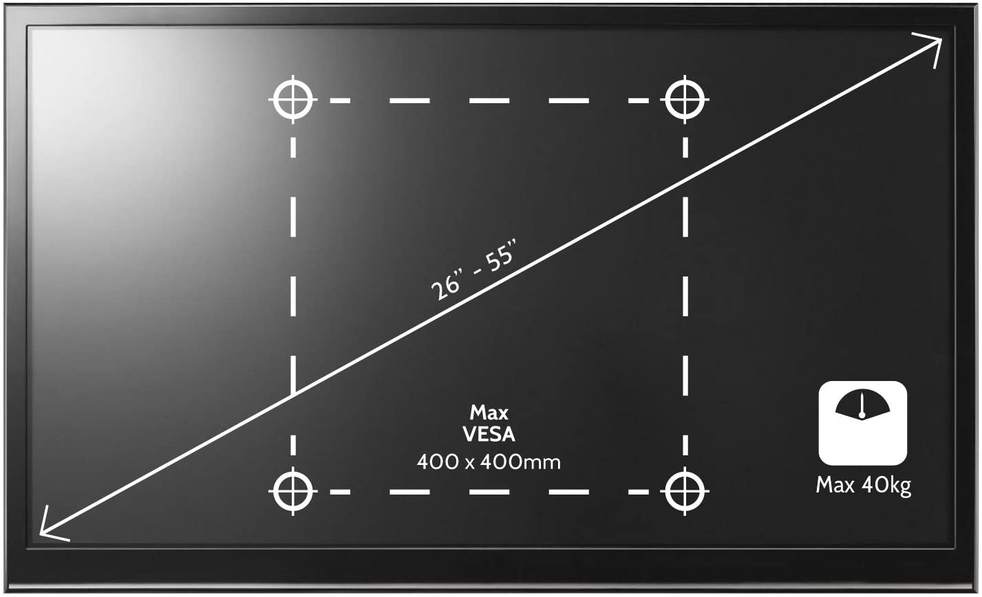 Yousave Accessories Slim Compact TV Wall Bracket for 26” to 55” LED, LCD and Plasma Flat Screen Televisions - A & M News and Gifts