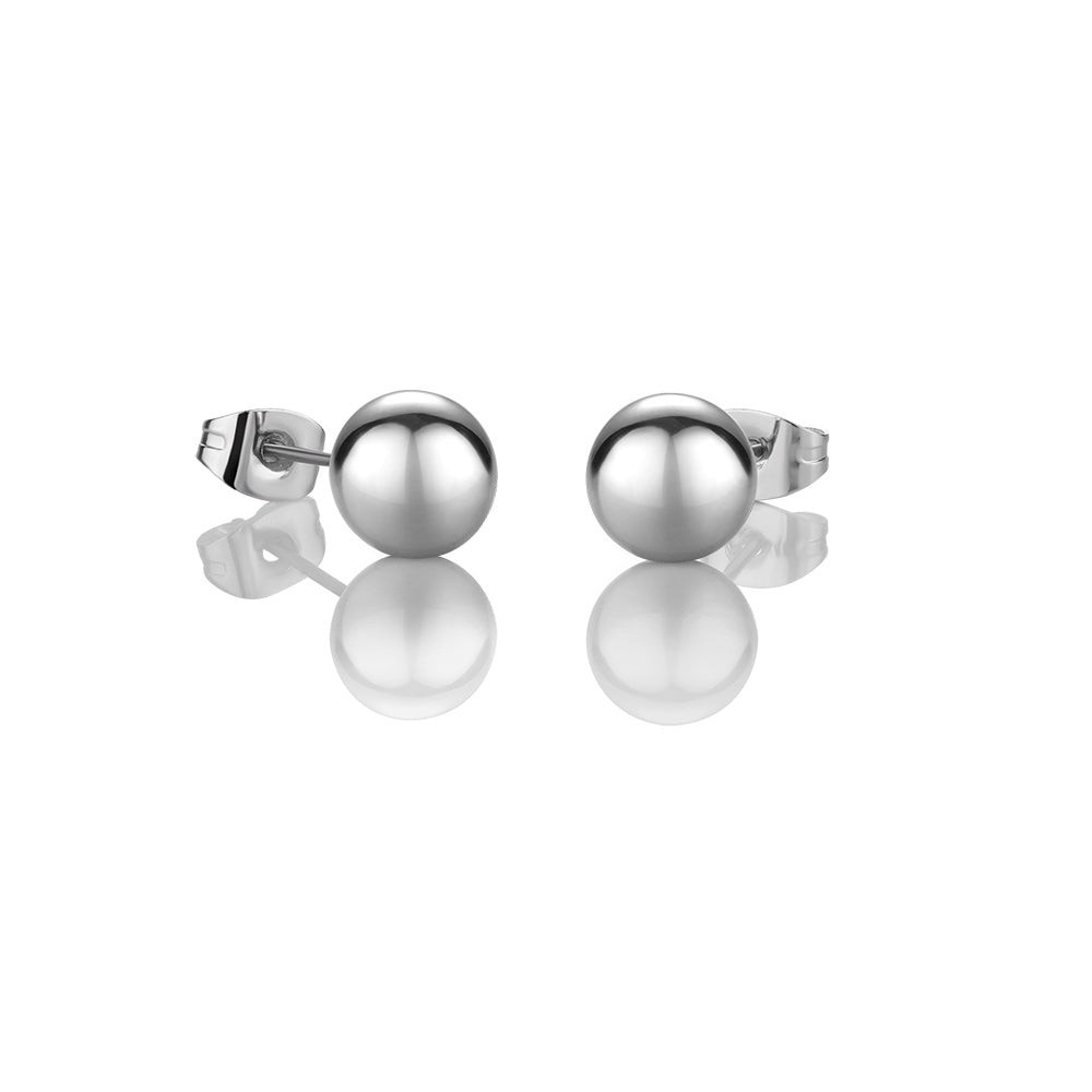 Silver Plated Stud Earring 8mm