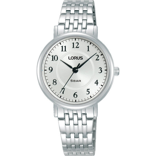 LORUS QUARTZ LADIES STAINLESS STEEL WHITE DIAL BRACELET WATCH