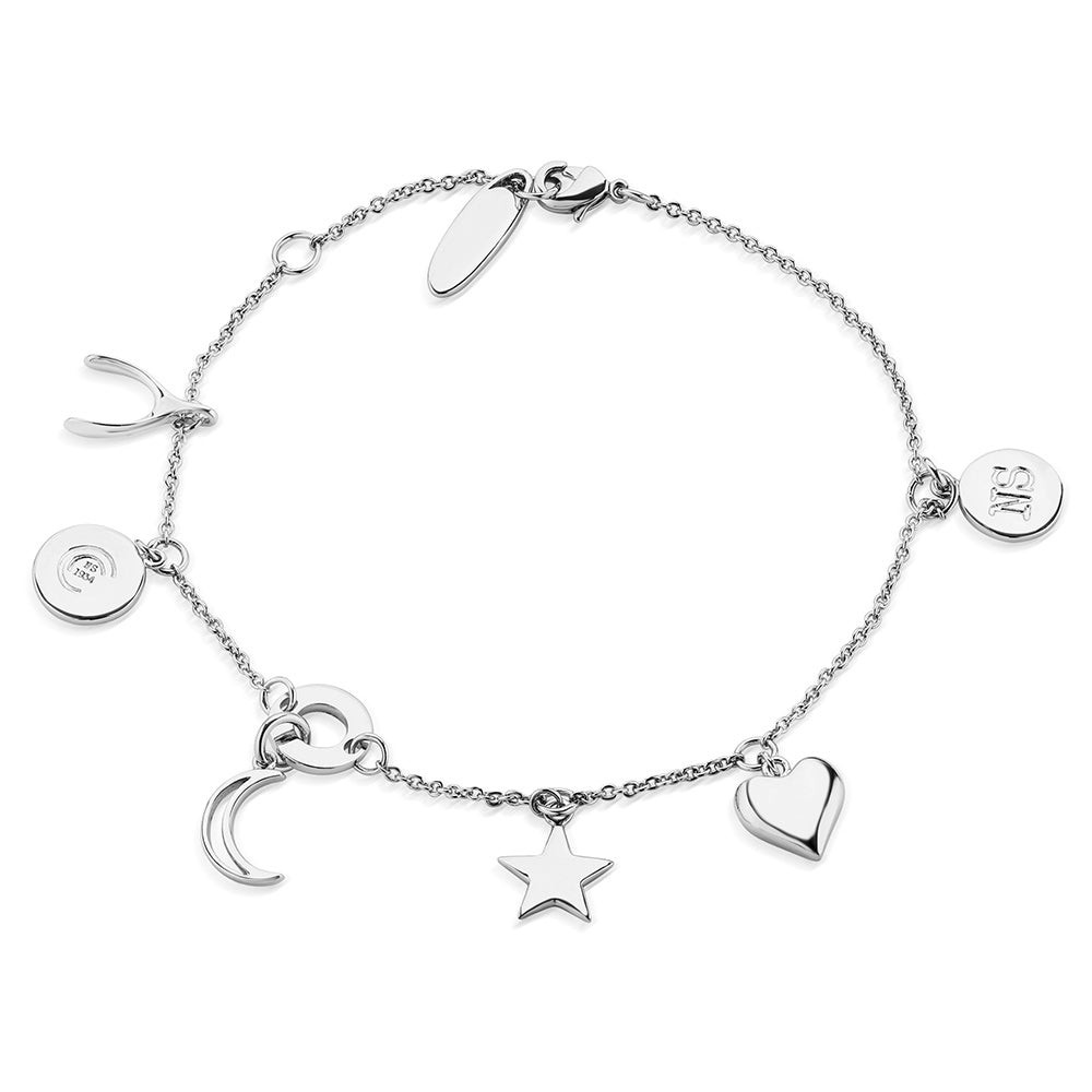 Silver Plated Bracelet Multi Charms