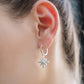 Silver Plated Star Earrings with Clear Stones