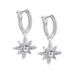 Silver Plated Star Earrings with Clear Stones