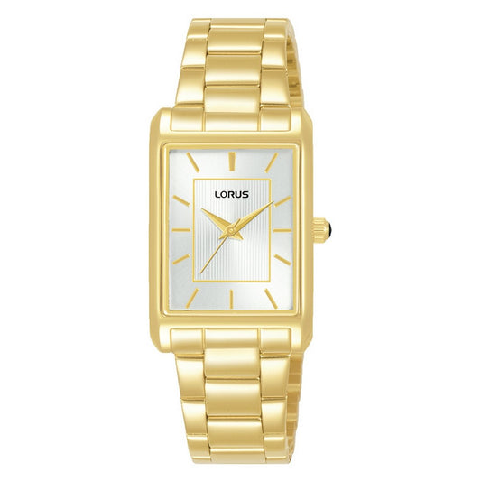 LORUS QUARTZ LADIES GOLD PLATED WHITE DIAL BRACELET WATCH