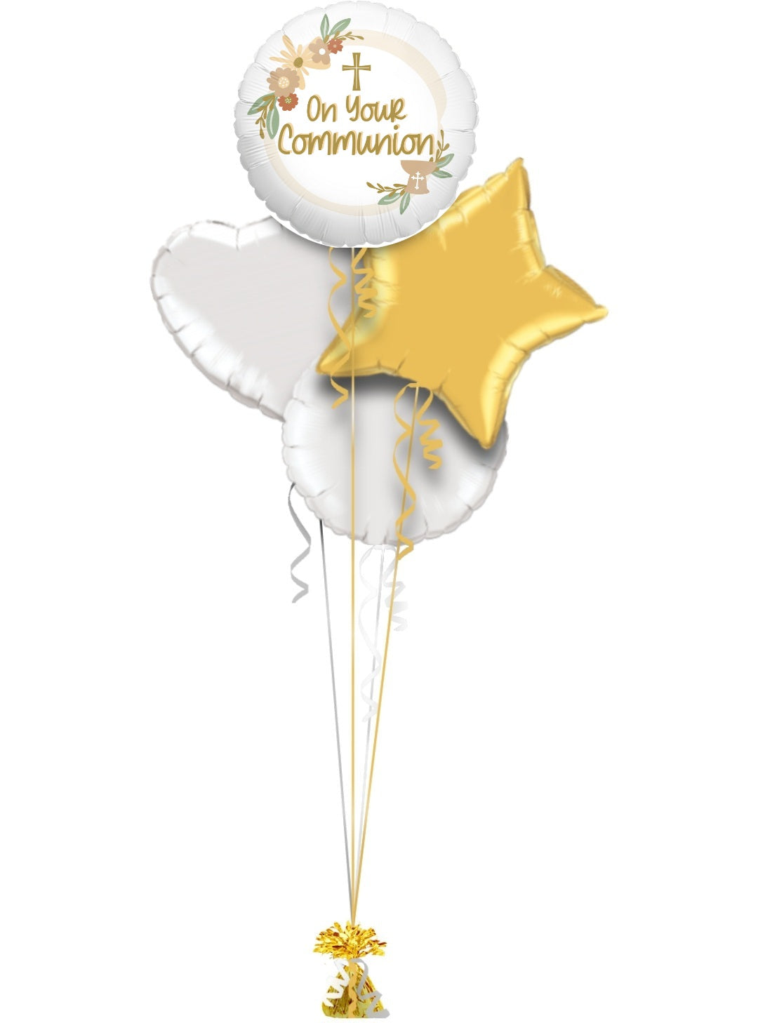 Communion Balloon Bouquet ( White )