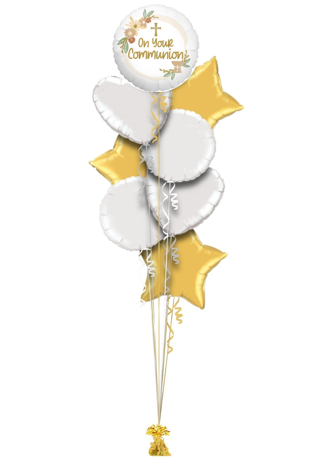 Communion Balloon Bouquet ( White )