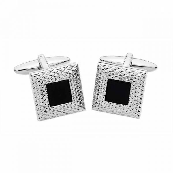 Tipperary Crystal Square Onyx Stone Cufflinks Set