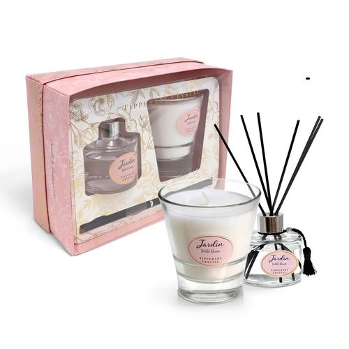 Wild Roses Candle & Diffuser Gift Set by Tipperary Crystal