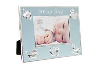Blue Baby Boy Silver Plated Photo Frame - A & M News and Gifts
