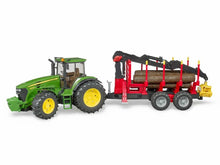 Load image into Gallery viewer, Bruder John Deere 7930 with Forestry Trailer &amp; 4 Trunks (3054) - A &amp; M News and Gifts
