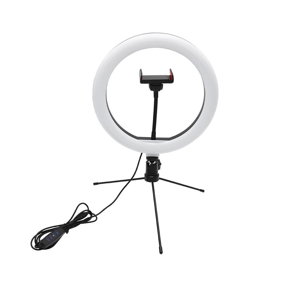 Content Creator Adjustable 26cm LED Ring Light with Phone Holder & Desktop Stand - A & M News and Gifts