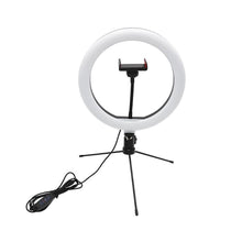 Load image into Gallery viewer, Content Creator Adjustable 26cm LED Ring Light with Phone Holder &amp; Desktop Stand - A &amp; M News and Gifts
