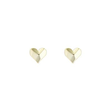 Faceted Heart Stud Earring Gold - A & M News and Gifts