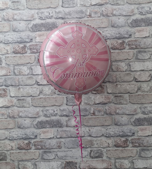 First Communion Pink Foil Balloon - A & M News and Gifts