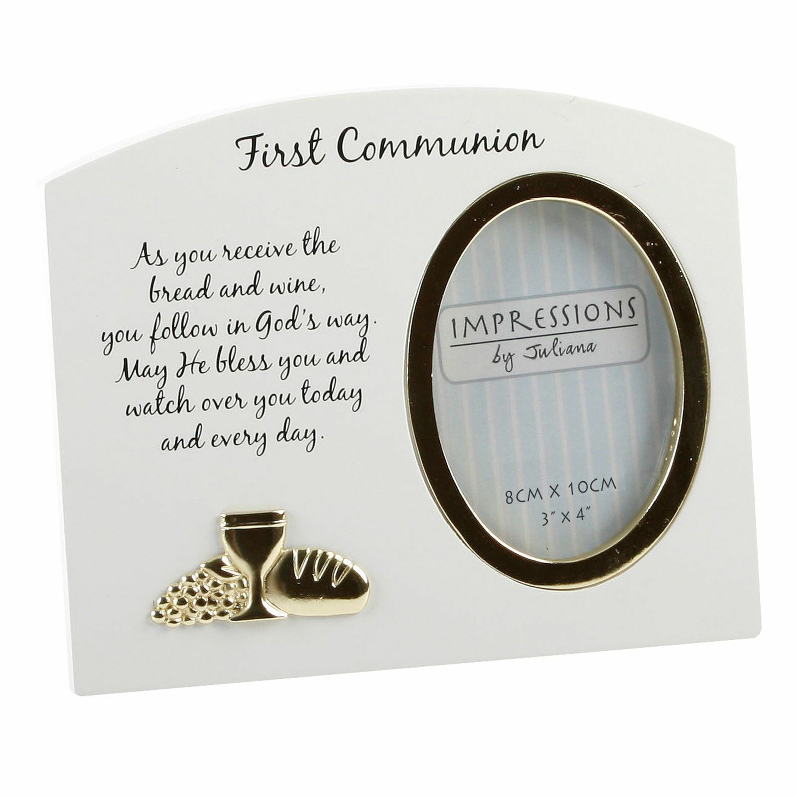 First Communion White Gold Photo Frame - A & M News and Gifts