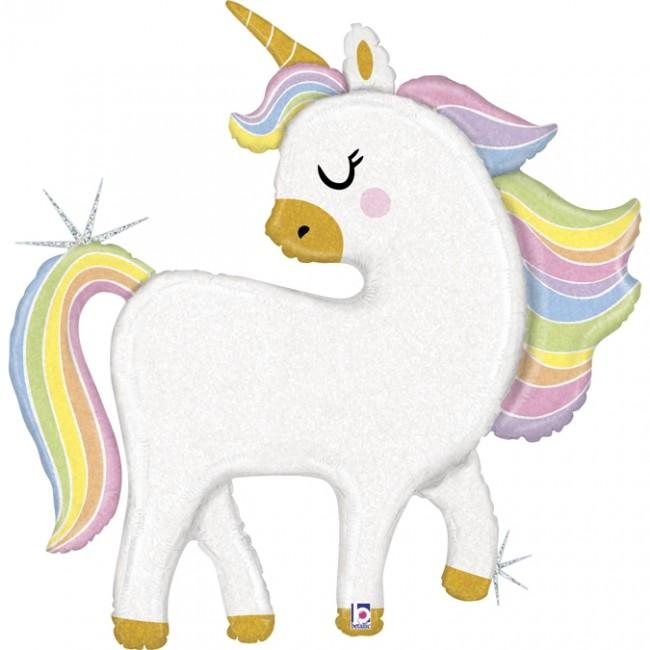 Foil Glitter Unicorn Balloon 48” - A & M News and Gifts