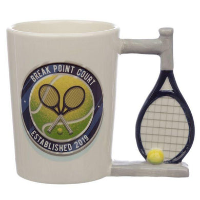 Fun Tennis Racket Shaped Handle Ceramic Mug - A & M News and Gifts