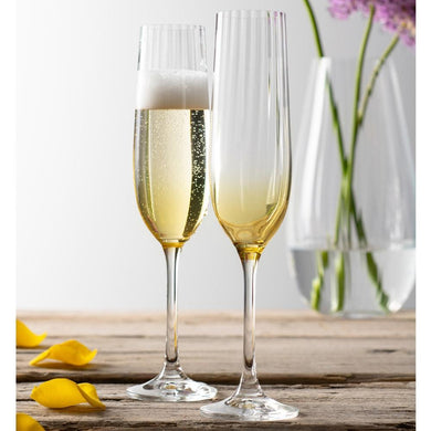 GALWAY CRYSTAL ERNE FLUTE SET OF 2 IN AMBER - A & M News and Gifts