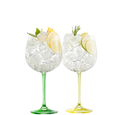 GIN & TONIC GLASS PAIR - LEMON & LIME - A & M News and Gifts