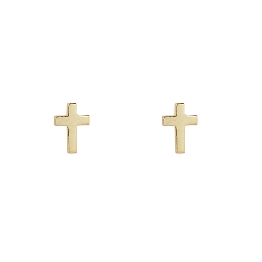 GOLD CROSS STUD EARRINGS - A & M News and Gifts