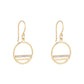 GOLD OPEN CIRCLE DROP EARRING WITH A CUBIC ZIRCONIA SET LINE - A & M News and Gifts