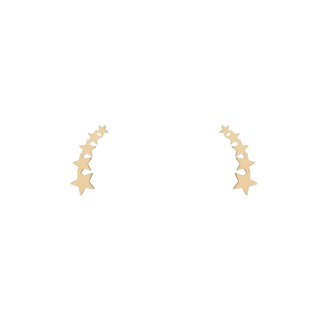 GOLD SHOOTING STAR CLIMBER EARRINGS - A & M News and Gifts