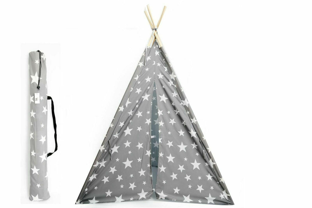 Grey White Stars Wooden Tepee - A & M News and Gifts